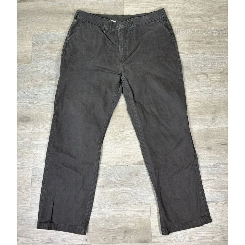 Carhartt Brown Twill Relaxed Fit Utility Work Pants Size 42x34
